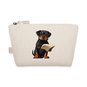 Rottweiler Book Reading Dogs Rottweiler Puppy Dog - Organic Pouch - nature - Front