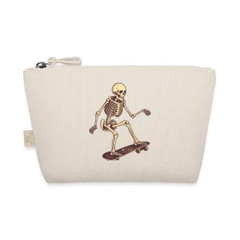 Skateboard Skelett - Bio-Täschchen - Natur - Vorne