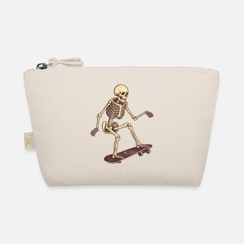 Skateboard Skelett Bio-Täschchen