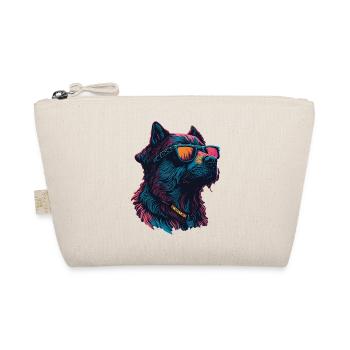 Colorful dog with sunglasses - Organic Pouch - nature - Front