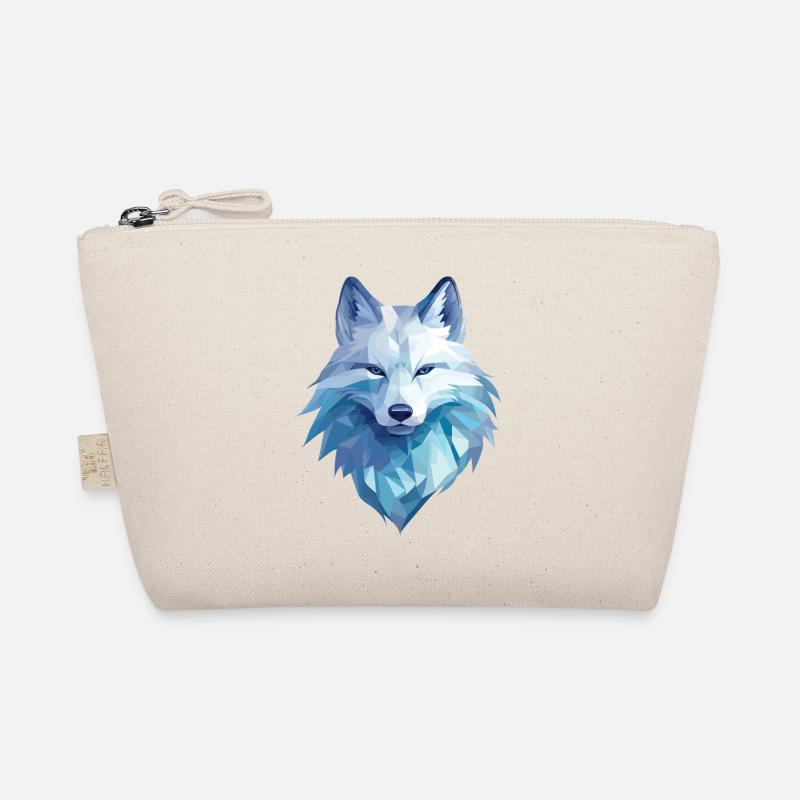 Arctic fox in polygon style Organic Pouch