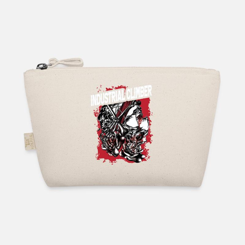 Industriekletterer Knochen roter Hintergrund Kopf Bio-Täschchen