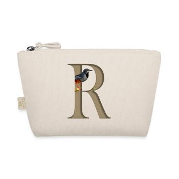 Lettre initiale R, Oiseau grive à pattes rouges - Trousse biologique - nature - Devant
