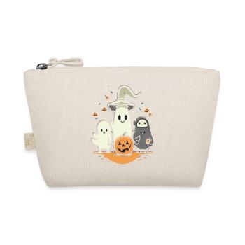 Cuddly Halloween Ghosts with Pumpkin - Organic Pouch - nature - Front