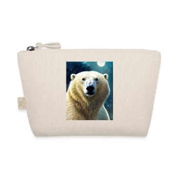 majestic polar bear portrait painting animal moon - Organic Pouch - nature - Front