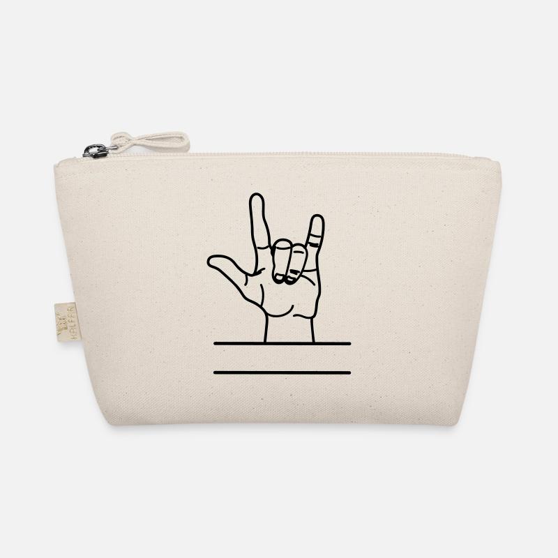 Hand gesture respect text space Organic Pouch