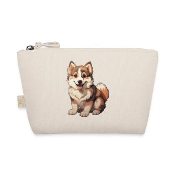 Petit chiot husky blond - Trousse biologique - nature - Devant