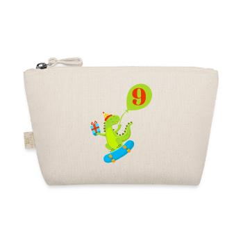 9th Birthday Cute Dinosaur - Organic Pouch - nature - Front