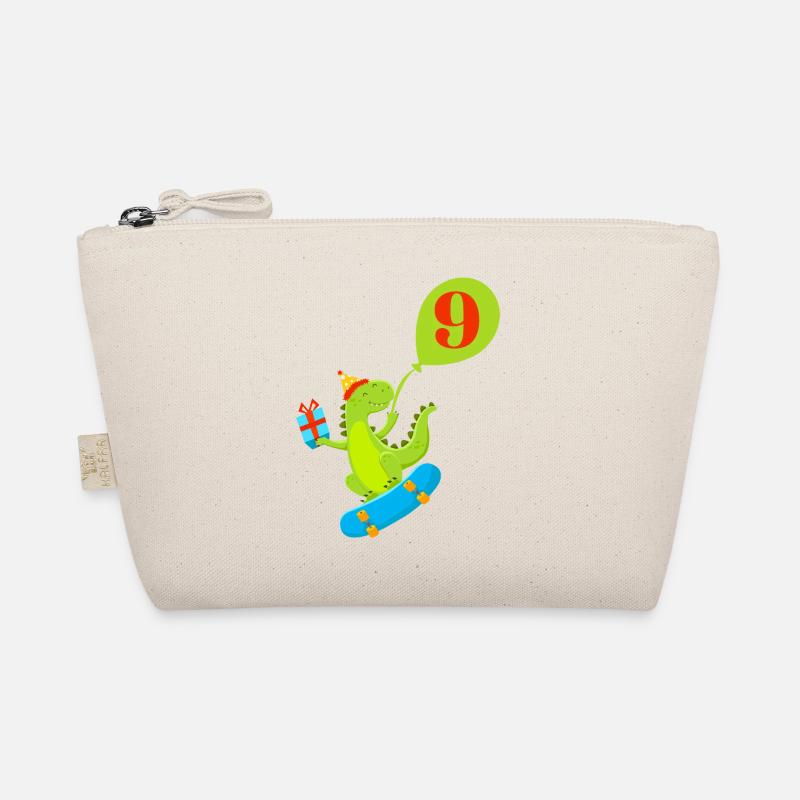 9th Birthday Cute Dinosaur Organic Pouch
