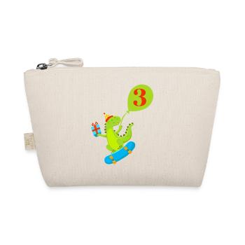 3rd Birthday Cute Dinosaur - Organic Pouch - nature - Front