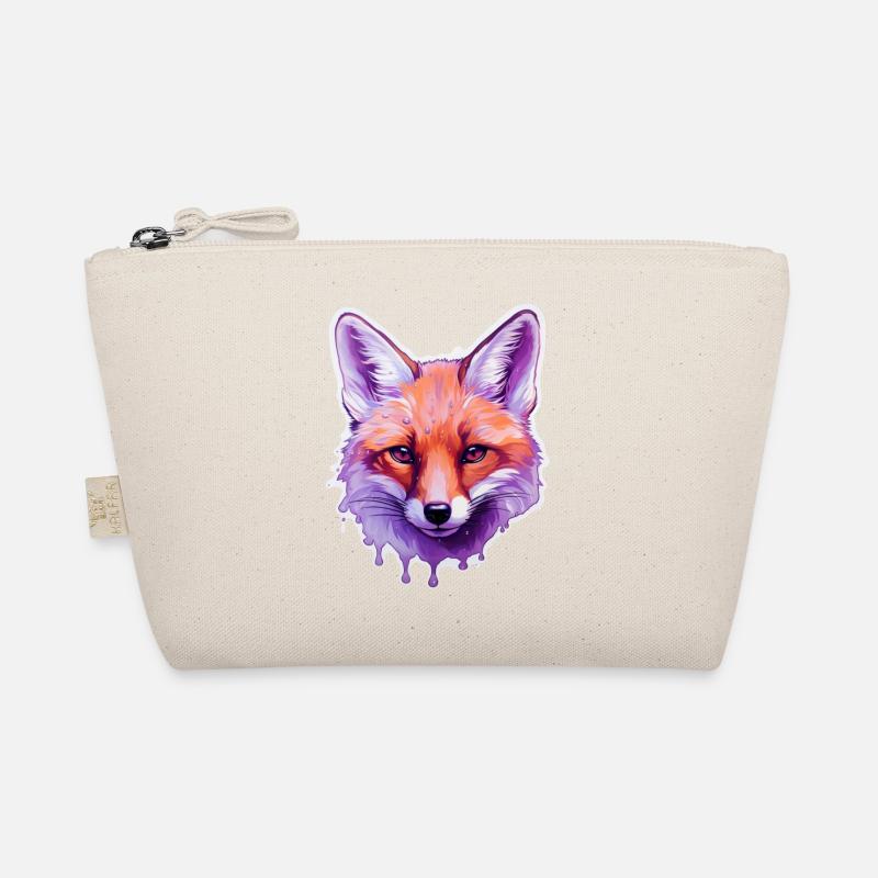 Colorful Fox Head Organic Pouch