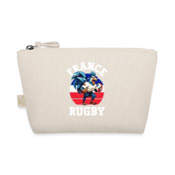 Rooster Rugby Ball Player Fan - Organic Pouch - nature - Front