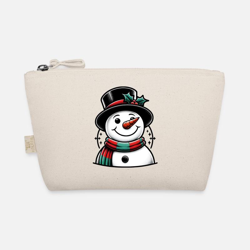 Snowman with hat Organic Pouch