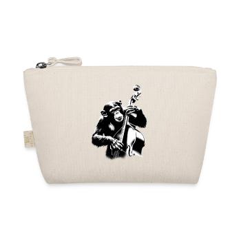 Affen Orchester Kontrabass StreetArt Banksy Style - Bio-Täschchen - Natur - Vorne