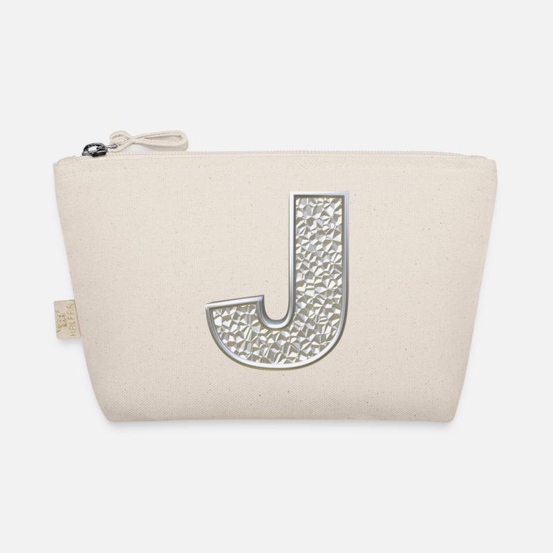 J, letter, letter J, initial, initial J, monogram, Organic Pouch