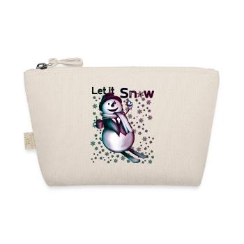 Let it Snow – Happy Snowman - Organic Pouch - nature - Front