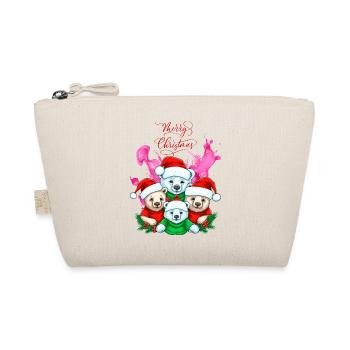 Festliches Eisbär Familie Weihnachtsdesign - Bio-Täschchen - Natur - Vorne