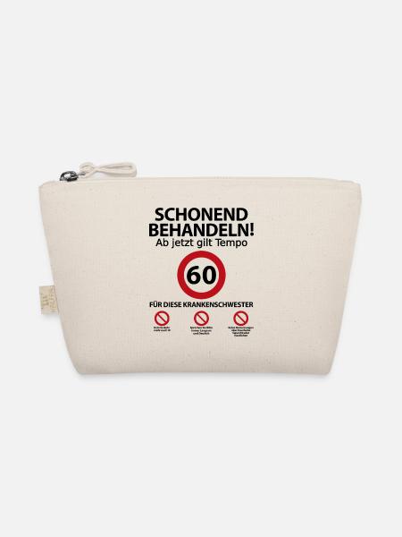 60 Geburtstag Krankenschwester Geburtstagsgeschenk - Bio-Täschchen - Natur