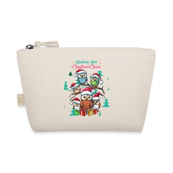 Festive Owl Christmas Cheer Design - Organic Pouch - nature - Front