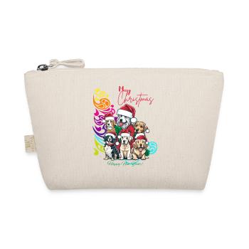 Festliches Hundekommando Weihnachtsdesign - Bio-Täschchen - Natur - Vorne