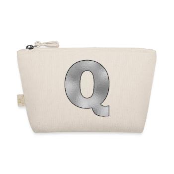 Buchstabe Q Silber - Bio-Täschchen - Natur - Vorne