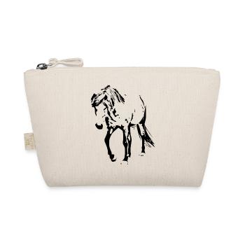 Horses T-shirt Gift Rider - Organic Pouch - nature - Front
