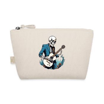 Skelett mit Gitarre - Bio-Täschchen - Natur - Vorne