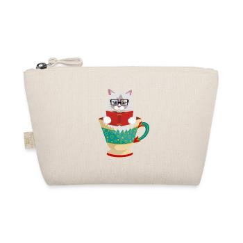 Chat Ragdoll mignon lisant un livre dans une tasse à café - Trousse biologique - nature - Devant