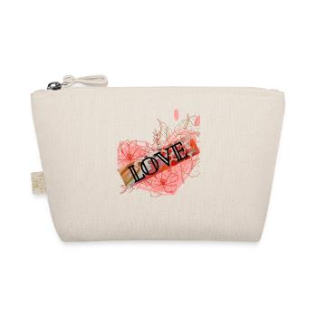 Coeur avec des fleurs et message d’amour - Trousse biologique - nature - Devant