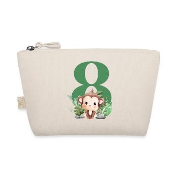 8th Birthday Monkey Safari - Organic Pouch - nature - Front