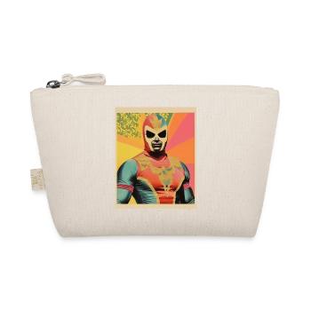 Mexican Wrestling Art Vintage Paper Craft - Organic Pouch - nature - Front