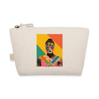 Women Mexican Wrestling Art Vintage Paper Craft - Organic Pouch - nature - Front