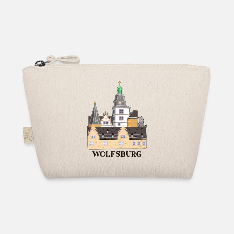 Wolfsburg, Schloss, Deutschland, Handzeichnung - Bio-Täschchen - Natur