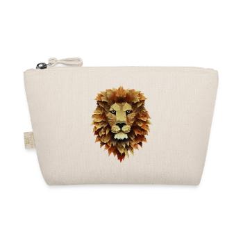 Autumn Majesty: Lion surrounded by autumn leaves - Organic Pouch - nature - Front