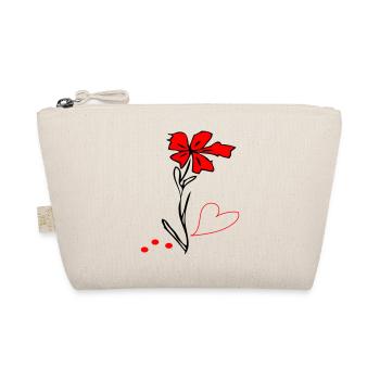 Blossom with heart - Organic Pouch - nature - Front