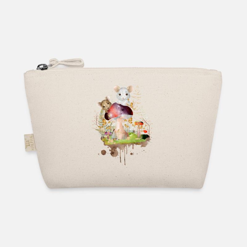 Two cute mice playing with colorful mushrooms Organic Pouch