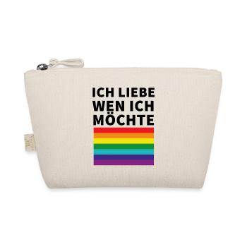 Ich liebe wen ich möchte Pride Flagge - Bio-Täschchen - Natur - Vorne