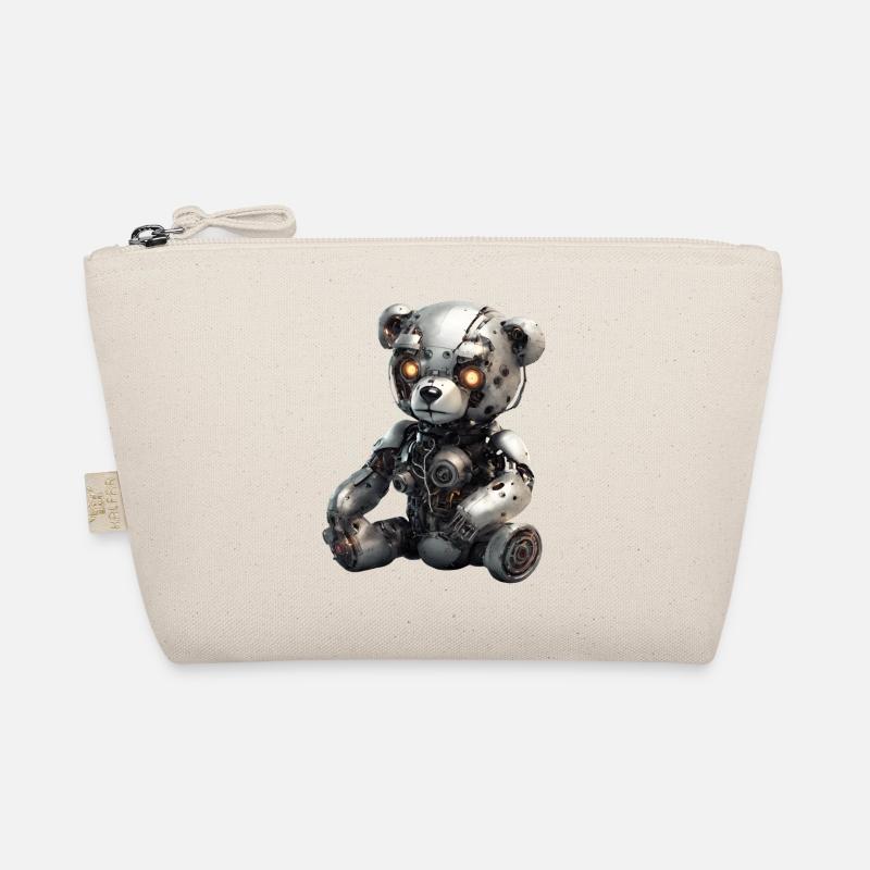 Cyborg Teddy Bear - Organic Pouch - nature