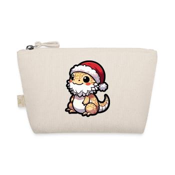 Cute Bearded Dragon Christmas - Organic Pouch - nature - Front