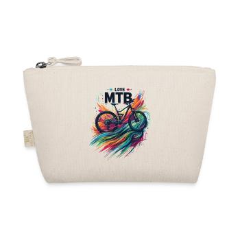 Vibrant Mountain Bike Adventure Design Love MTB - Organic Pouch - nature - Front