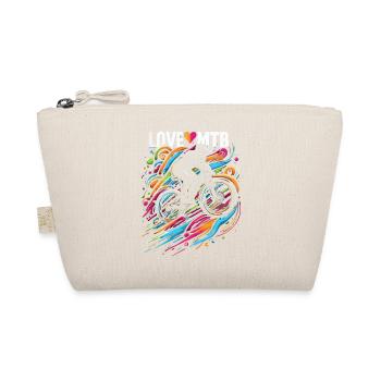Vibrant Mountain Bike Splash Design - Organic Pouch - nature - Front