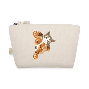 Chien Border Collie et chaton mignon - Trousse biologique - nature - Devant