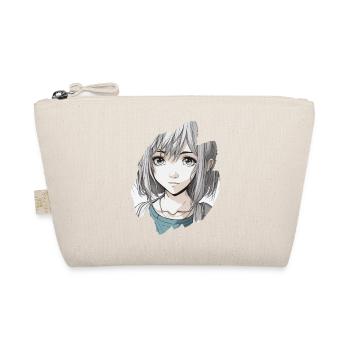 Anime Teenage Girl Grey - Organic Pouch - nature - Front