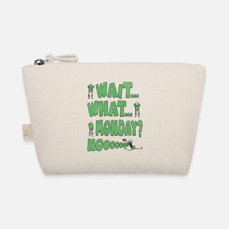 wait what monday noooooo lustiges monster - Bio-Täschchen - Natur