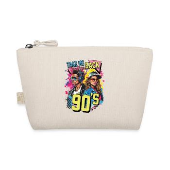 90s 90er Jahre Musik Bunt Party Karneval Kostüm - Bio-Täschchen - Natur - Vorne
