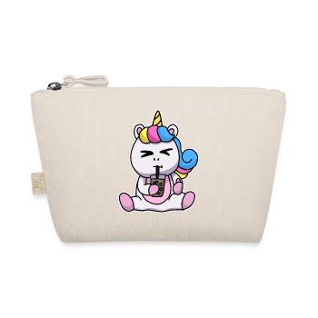 Bubble Tea Drinking Unicorn Anime Kawaii - Organic Pouch - nature - Front