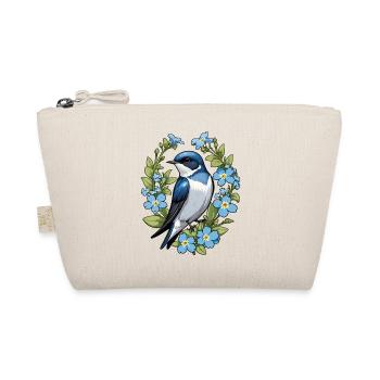 Swallow Bird Forget me not - Organic Pouch - nature - Front