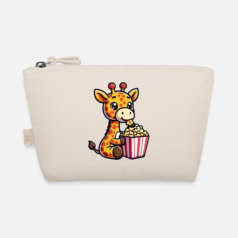 Girafe mignonne avec Popcorn Cinema Carnival Comic Trousse biologique