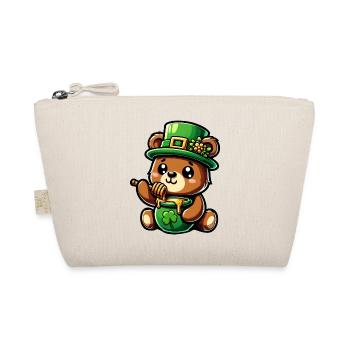 Cute cartoon St. Patrick's day bear eats honey - Organic Pouch - nature - Front