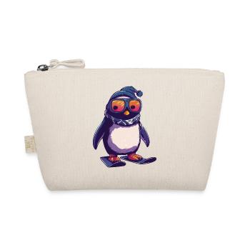 Pinguin Skifahrer Skiurlaub Wintersport Design - Bio-Täschchen - Natur - Vorne